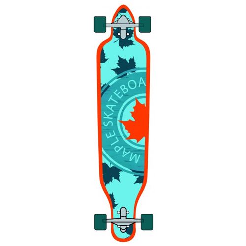Maple Mellow Drop Through Longboard Jeunesse Unisexe, Bleu/Orange, 41