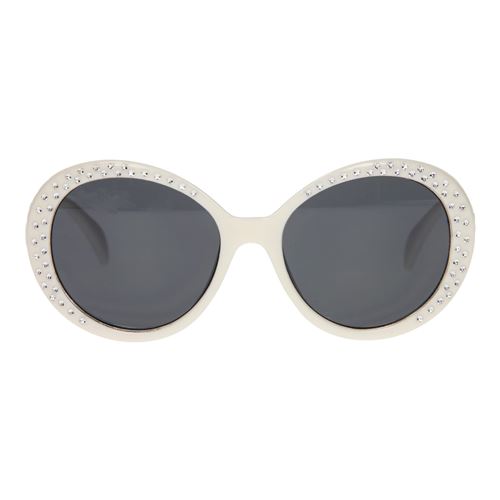 Lunettes de soleil pour enfants en plastique blanc avec pierres scintillantes