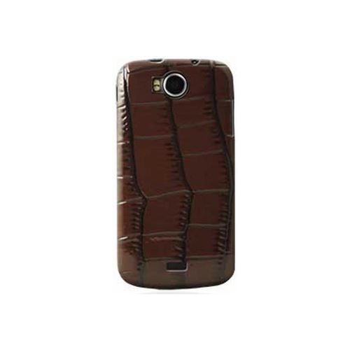 Mocca coque effet croco brillant choco Wiko Cink Peax / Peax 2