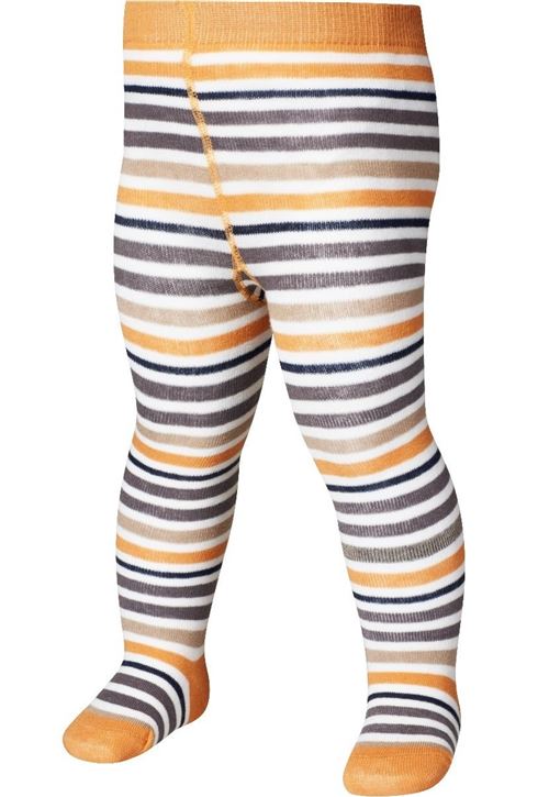Playshoes collant fille rayée coton orange