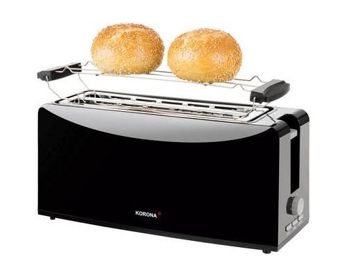 Double toaster à fente large Korona 21044 21044 avec grille spéciale viennoisieries noir