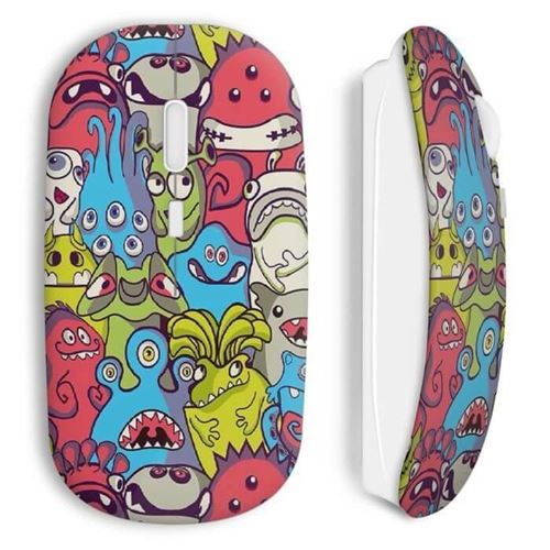 MANIACASE Souris sans Fil Little multicolor monsters ()