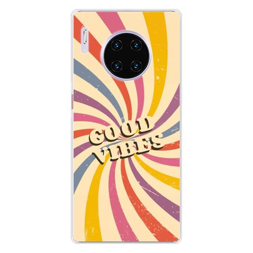 Coque en silicone imprimée compatible Huawei Mate 30 Pro Good vibes
