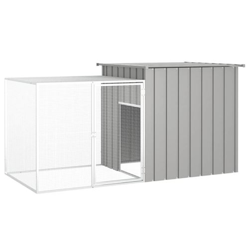 VidaXL Kaninchenkäfig 200x91x100cm Verzinkter Stahl Hasenstall grau