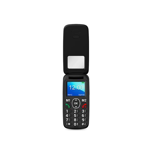 TITAN VIEW - Téléphone portable Senior avec bouton SOS, mémoires directes, USB-C - Noir