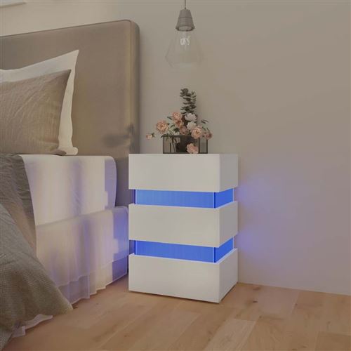 Vidaxl Blanc Table De Chevet Led - Image 3
