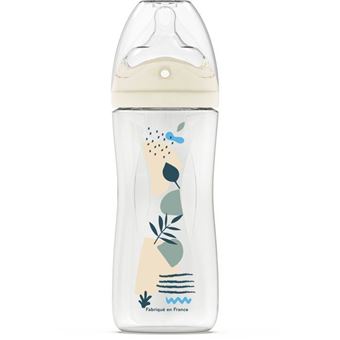 Biberon anti-colique - DODIE - 330 ml - Tétine multi-perforée biomimétisme - +6 mois - Débit 3 - Bleu - 1
