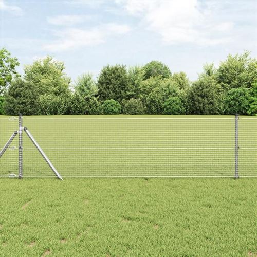 Vidaxl Argent Clôture En Fil Soudé 25 X 0,4 M Galvanisé À Chaud É - Image 3