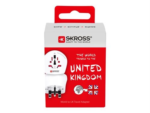 Adaptateur Voyage Universel SKROSS Monde Vers Europe – 250V 7A – Blanc