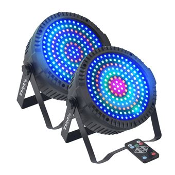 Pack Projecteurs IBIZA LIGHT PAR Extra-plat THINPAR-MATRIX 175 LED RGB 3-EN-1 MATRIÇABLE - Lot de 2 inclus - 1