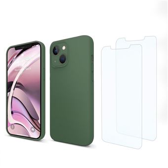 Coque antichoc pour iPhone 13 Mini Vert + 2 protections écran - Evetane® - 1