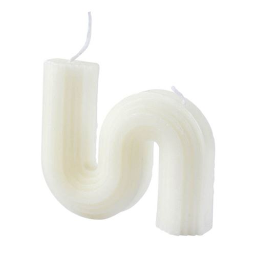 Non Communiqué Blanc Bougie Déco Vague "Arty" 9Cm