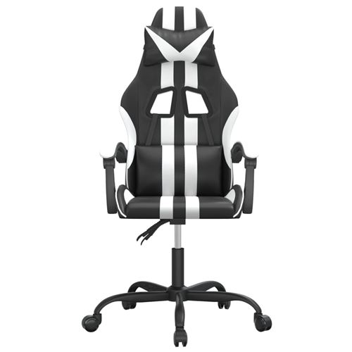 VIDAXL  chaise de jeu pivotante noir et blanc similicuir 