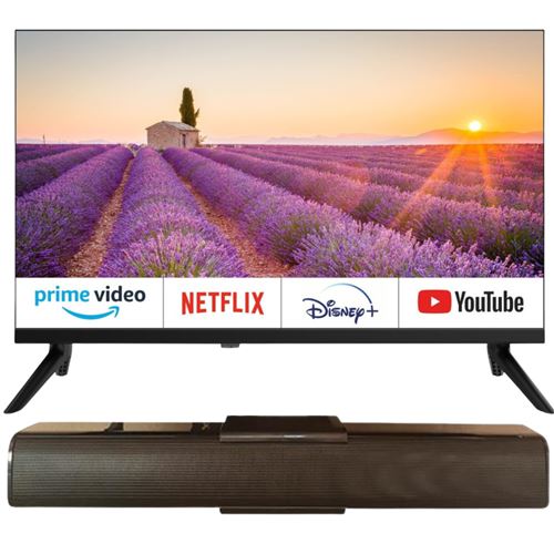 EQUINOXE T&eacute;l&eacute;viseur 24'' Smart Android Officiel Camping-car + Barre de son