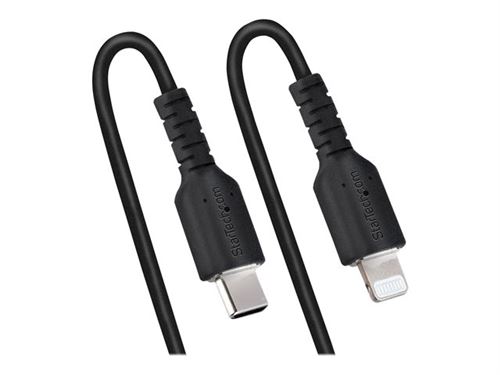 StarTech.com Câble USB-C vers Lightning de 1m - Adaptateur USB C vers  Lightning Noir Certifié Mfi, Gaine en TPE - Câble USB Type-C/Lightning -  Chargeur USB-C vers Iphone (RUSB2CLT1MBC) - Câble Lightning 