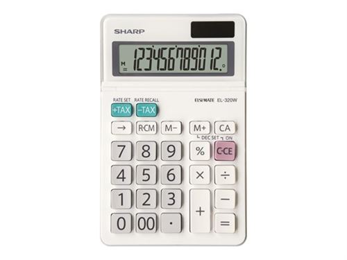 Sharp EL-320W - Calculatrice de bureau - 12 chiffres - panneau solaire, pile