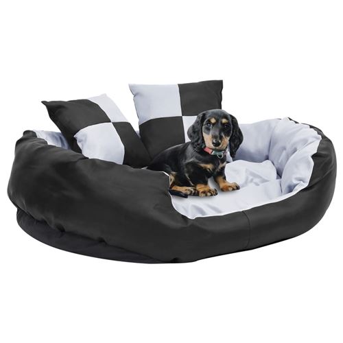 vidaXL Coussin réversible lavable pour chien Gris et noir 85x70x20 cm