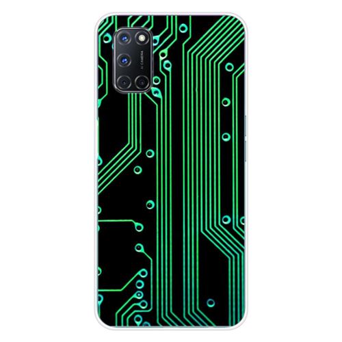 Coque en silicone imprimée compatible Oppo A52 A72 Texture circuit geek