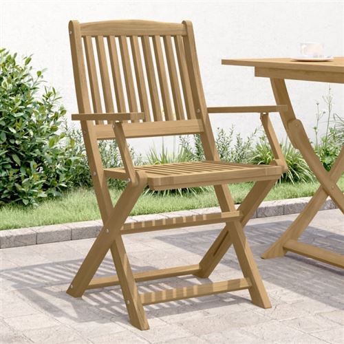 Non Communiqué Marron Chaises Pliables De Jardin Lot De 4 Bois Massif D Acacia