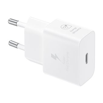 Samsung EP-T2510X - Adaptateur secteur - avec câble de données - 25 Watt - 3 A - PD 3.0, SFC, PD/PPS (24 pin USB-C) - sur le câble : USB-C - blanc