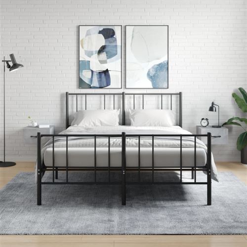 VIDAXL - Table de chevet murale - Lot de 2 - Gris Béton - 35x35x20 cm - Image 2