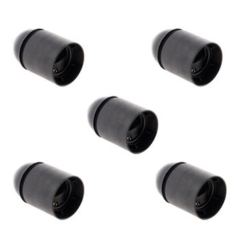 Zenitech - Lot de 5 douilles lisses sans bague E27 - Noir - 1