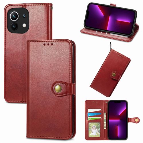 MPFRANCE Housse pour Xiaomi Mi 11 Lite 4G/5G Noir [Porte Carte, etui portefeuille, boucle]