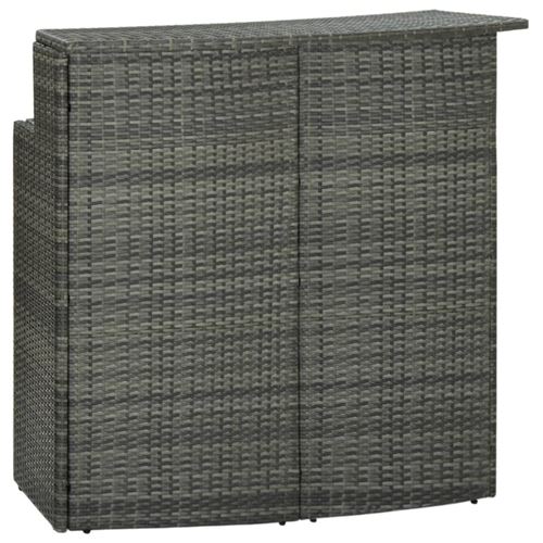 Non Communiqué Gris Table De Bar De Jardin 120X55x110 Cm Résine Tressée