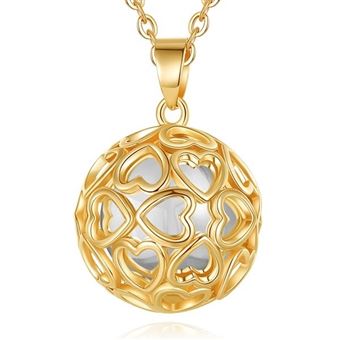 Bola de grossesse cage coeurs boule blanche collier bijou future maman - 1