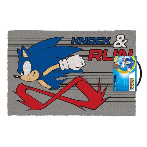 Sega Sonic The Hedgehog Knock And Run Coir Dormat - Gris, Rouge et Bleu