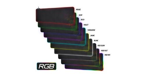 Tapis de souris gamer XXL avec rétro-éclairage RGB - Spirit of Gamer Skull  - Tapis de souris - Achat & prix