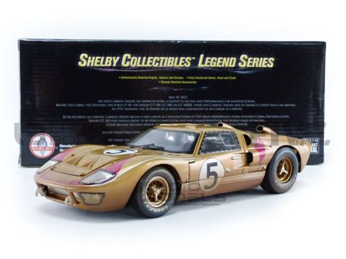 Voiture Miniature de Collection SHELBY COLLECTIBLES 1-18 - FORD GT 40 Mk II - Le Mans 1966 - Dirty Version - Or - SHELBY430