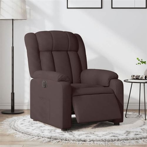 Non Communiqué Marron Vidaxl Fauteuil Réglable Électrique Tissu Foncé