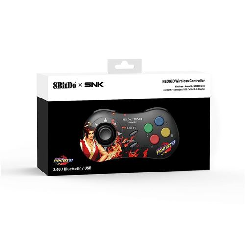 Mai Shiranui Edition : 8Bitdo Manette Bluetooth Style SNK Neo Geo - compatible PC Windows, Android & Neo Geo Mini