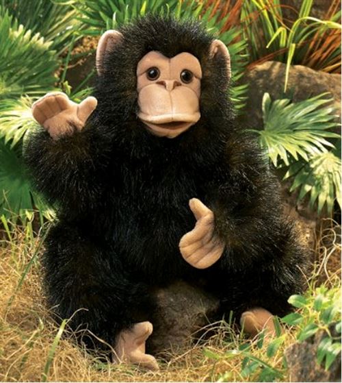 Peluche marionnette chimpanzé 40 cm de la marque Folkmanis