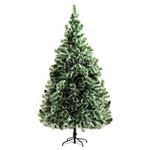 VidaXL Sapin De Noël Artificiel Mince Flocon De Neige 180 Cm - Arbre PVC Vert Pour Intérieur Et Extérieur