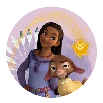 AYMAX Coussin Rond - Wish, Asha et La Bonne Etoile 35x35 cm - 1