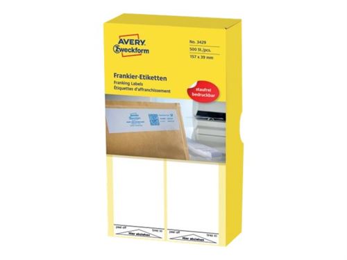 Avery - Adhésif permanent - blanc - 157 x 39 mm 500 étiquette(s) étiquettes d'affranchissement
