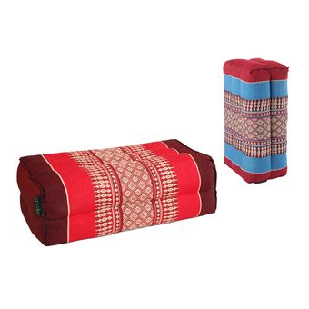 STANDARD - Lot de 2 Coussins de Yoga et Méditation Standard Zafu -Bourgogne Bleu / Rouge Bourgogne - Confort et Fermeté - Stabilité d'Assise - 1