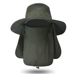 TAGVO Chapeau De Pêche Et Randonnée UPF 50+ Avec Protection Cou - Chapeau Safari Pliable Léger Avec Sangle Menton Réglable Pour Hommes Et Femmes