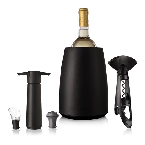 Non Communiqué Noir Coffret Vin Élégant 5 Accessoires Vacu Vin 3890660