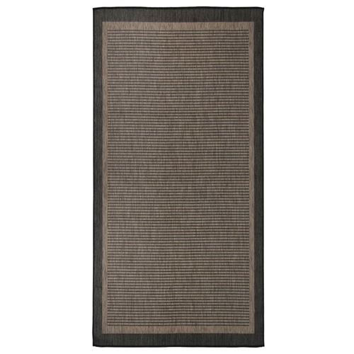 vidaXL Tapis à tissage plat d'extérieur 100x200 cm Marron foncé