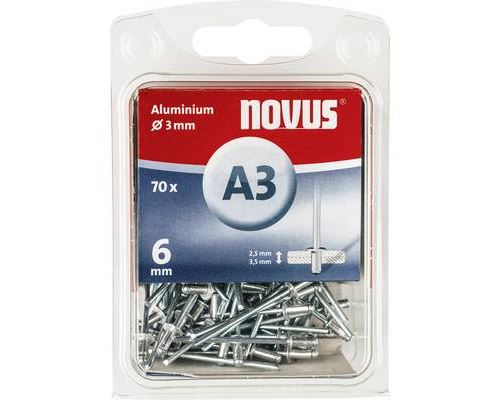 Novus 110055304 Rivet aveugle (Ø x L) 3 mm x 6 mm aluminium aluminium 70 pc(s)