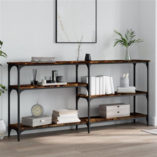 vidaXL Table console chêne fumé 160x29x75 cm bois d'ingénierie
