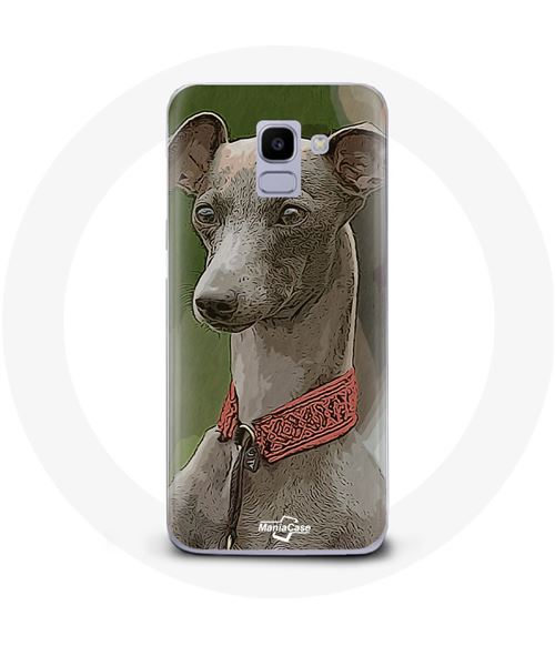 Coque pour Samsung Galaxy A8 2018 Lévrier greyhound Gris Maniacase
