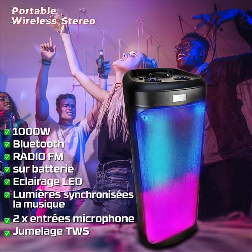 Enceinte karaoke lumineuse rgb bluetooth