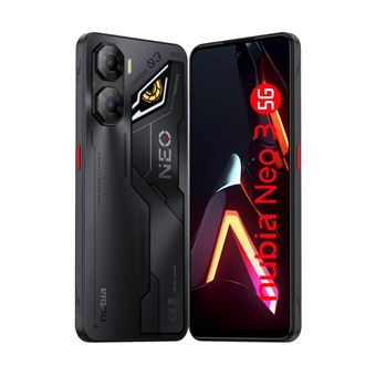 Nubia Neo 3 - 5G smartphone - double SIM - RAM 8 Go / Mémoire interne 256 Go - microSD slot - Écran LCD - 6.8" - 2030 x 900 pixels (120 Hz) - 2x caméras arrière 50 MP, 2 MP - front camera 16 MP - noir ombré - 1