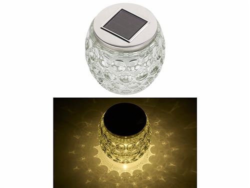 Lunartec : Photophore en verre à LED à alimentation solaire, Ø 10 cm Layna