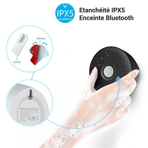 Enceinte Bluetooth Salle De Bain Waterproof Portable August