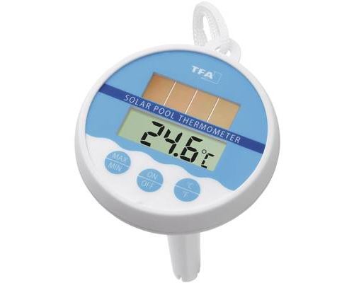 Thermomètre de piscine TFA Solar blanc